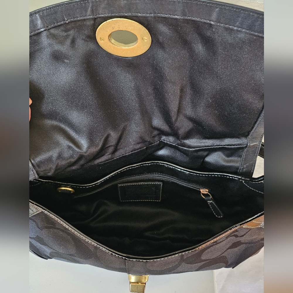 COACH Black Ergo Signature Flap Y2K Shoulder Bag - Picture 7 of 13